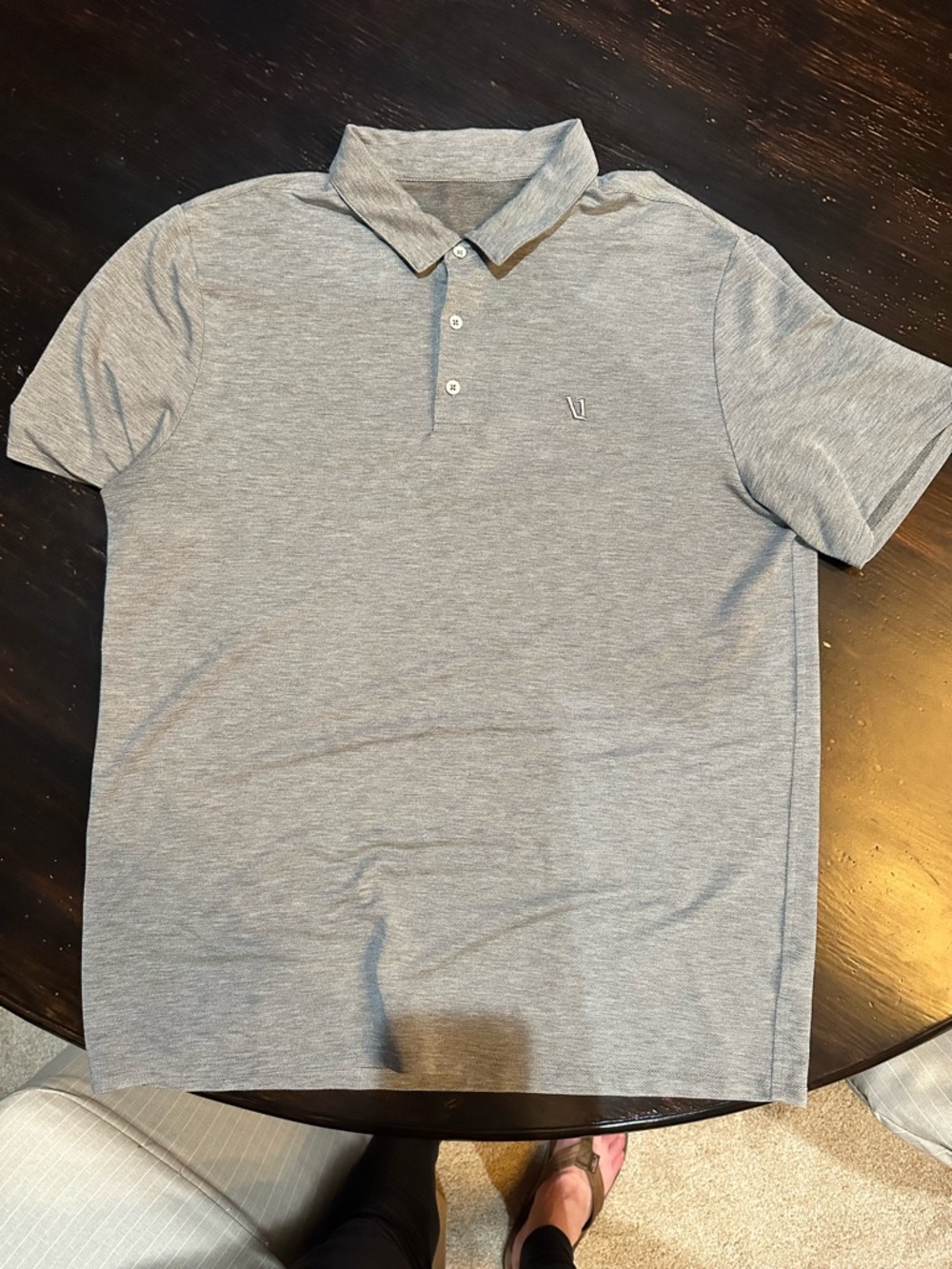 Vuori Light Heather Gray Short-Sleeve Polo